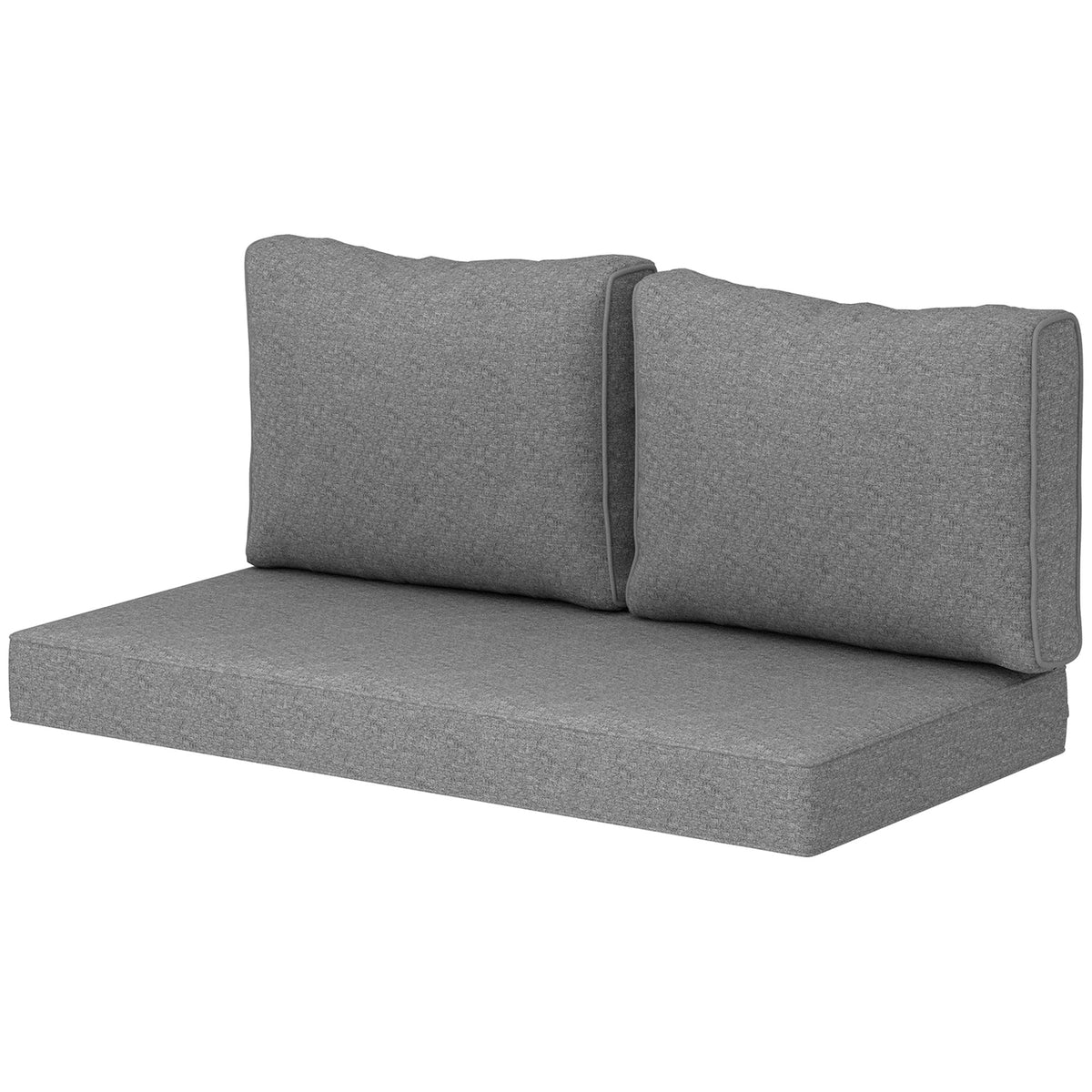 2 Seater Outdoor Seat Cushions with Backrest, Grey
