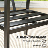 4 Seater Aluminium Garden Furniture Set with Loveseat, Black