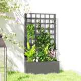 24" x 9" x 44.5" Raised Garden Bed with Trellis and Drainage, Gray