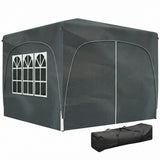 3 x 3 m Pop Up Gazebo with Sides, Carry Bag and UPF50+, Dark Grey
