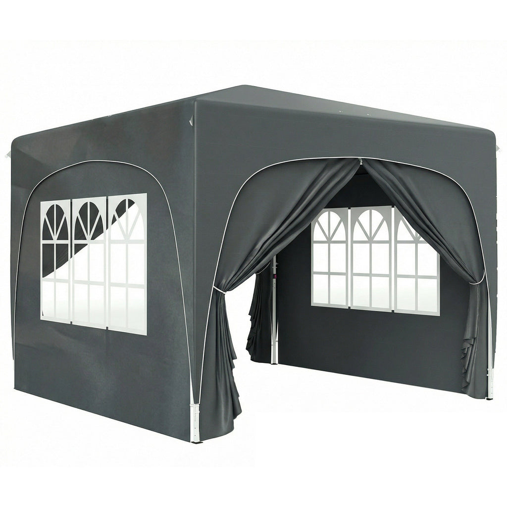 3 x 3 m Pop Up Gazebo with Sides, Carry Bag and UPF50+, Dark Grey