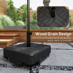 Patio Umbrella Base with Wheels, 62 lbs Water/77 lbs Sand, Black