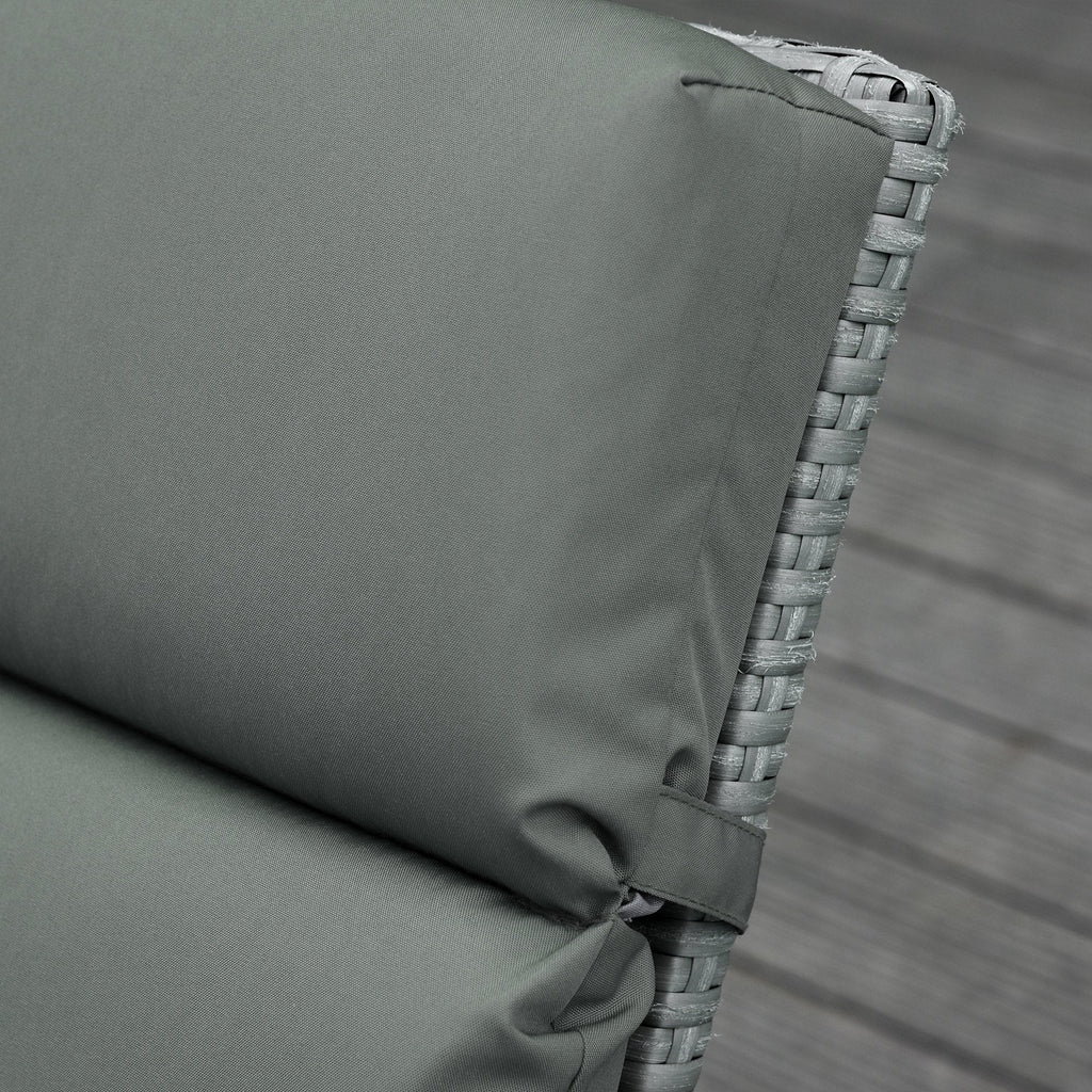 Set of 2 Outdoor Lounge Chair Cushions, 77.2" x 21.7", Dark Grey
