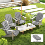 4-Piece Adirondack Chair Cushion Set with Ties, Grey