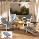 4-Piece Adirondack Chair Cushions, 49" x 20" x 2", Gray