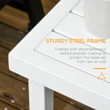 51 x 51 cm Garden Side Table with Umbrella Hole, White