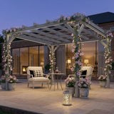 PerArbor 3 x 3 m Grey Wooden Pergola Kit with Stable Frame for Climbing Vines