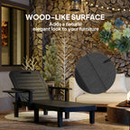 Set of 2 Resin Sun Loungers with Foldable Side Table, Black