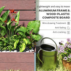 28" x 15" x 59" Raised Garden Bed with Trellis, Light Brown