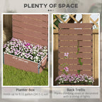 28" x 15" x 59" Raised Garden Bed with Trellis, Light Brown