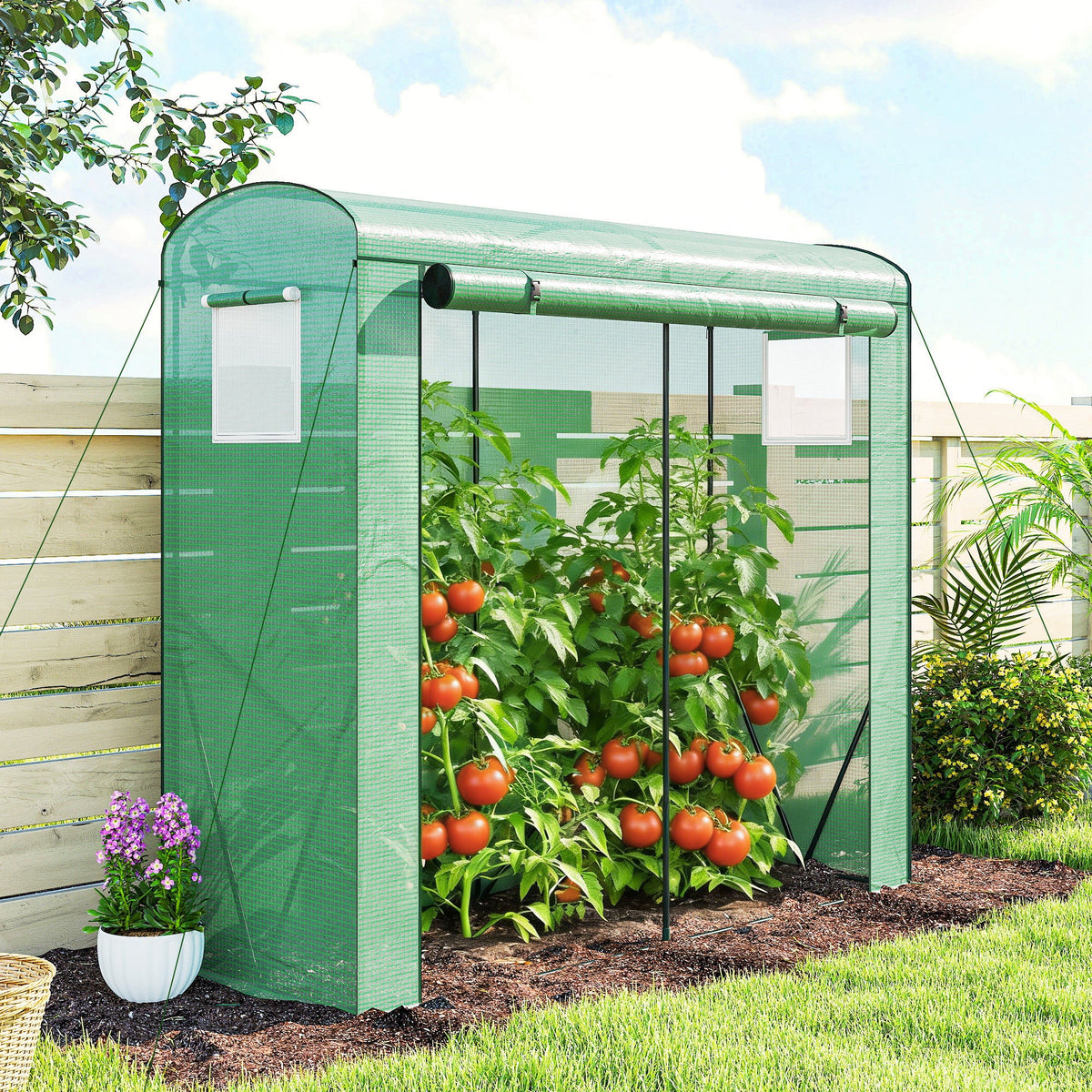 78.7" x 29.5" x 74" Mini Greenhouse, Green