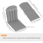 4-Piece Adirondack Chair Cushion Set with Ties, Grey