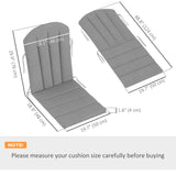 4-Piece Adirondack Chair Cushion Set with Ties, Grey