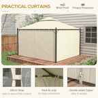 10' x 12' Steel Patio Gazebo with Privacy Curtains