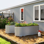 2pcs 6 x 2 x 2 ft Galvanized Raised Garden Beds, Silver