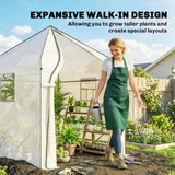 63" x 63" x 78.7" Mini Walk-in Greenhouse with PE Cover, Roll-up Door & 3 Mesh Windows, White