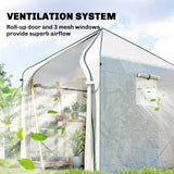 63" x 63" x 78.7" Mini Walk-in Greenhouse with PE Cover, Roll-up Door & 3 Mesh Windows, White