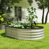 2pcs 5 x 3 x 1 ft Galvanized Raised Garden Beds, Silver