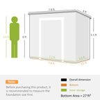 EverBase 8' x 4' Outdoor Storage Shed with Window, Lockable Doors and Vents, Light Brown