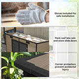 EverBase 8' x 4' Outdoor Storage Shed with Window, Lockable Doors and Vents, Light Brown