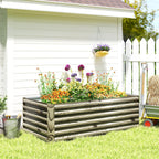 6' x 3' x 2' Galvanized Raised Garden Bed for Vegetables, Light Wood Effect