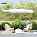 118.1" x 78.7" Patio Umbrella with Crank Handle and Adjustable Angle, White