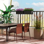 2 Pack 20" Railing Planter Boxes with Hooks and Drainage, Black