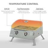 2 Burner Portable Propane Gas Grill with Foldable Legs, Silver