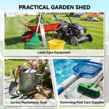 4 x 5FT Plastic Lean-to Garden Shed with Floor, Wood-Effect
