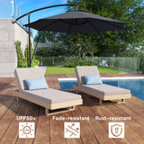 9.5FT Cantilever Patio Umbrella with Cover, 360° Rotation and Cross Base, Grey