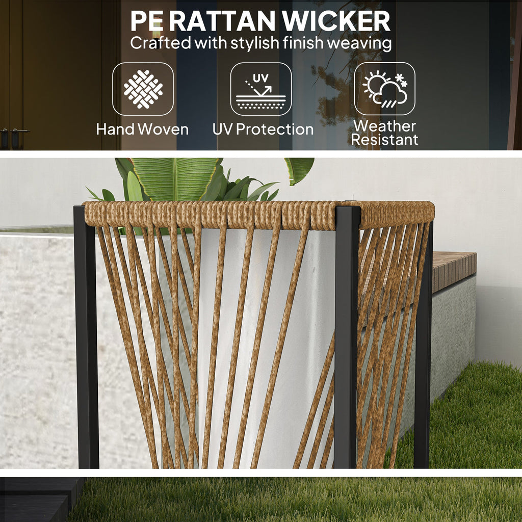 77 cm Solar Rattan Floor Lamp with Auto On/Off LED, Sand Brown