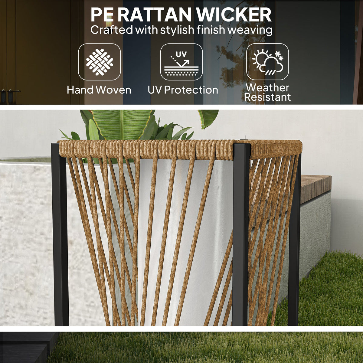 77 cm Solar Rattan Floor Lamp with Auto On/Off LED, Sand Brown