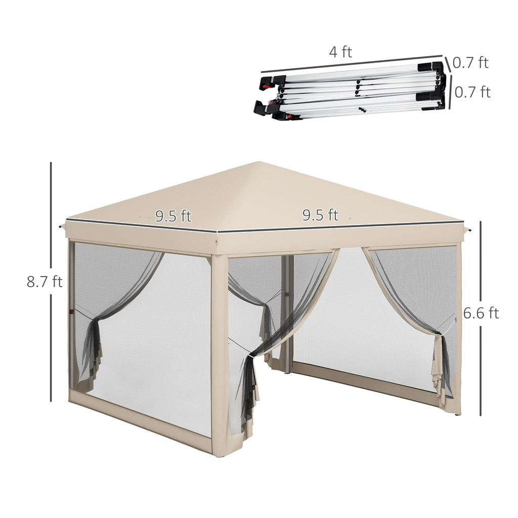 10' x 10' Pop Up Canopy Tent with Netting and Carry Bag