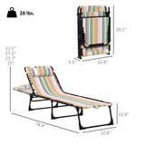2-Piece Folding Chaise Lounge Set with 4-Position Reclining Back & Breathable Mesh Seat for Poolside and Beach