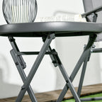 18" Outdoor Round Folding Table with Tempered Glass Top, White
