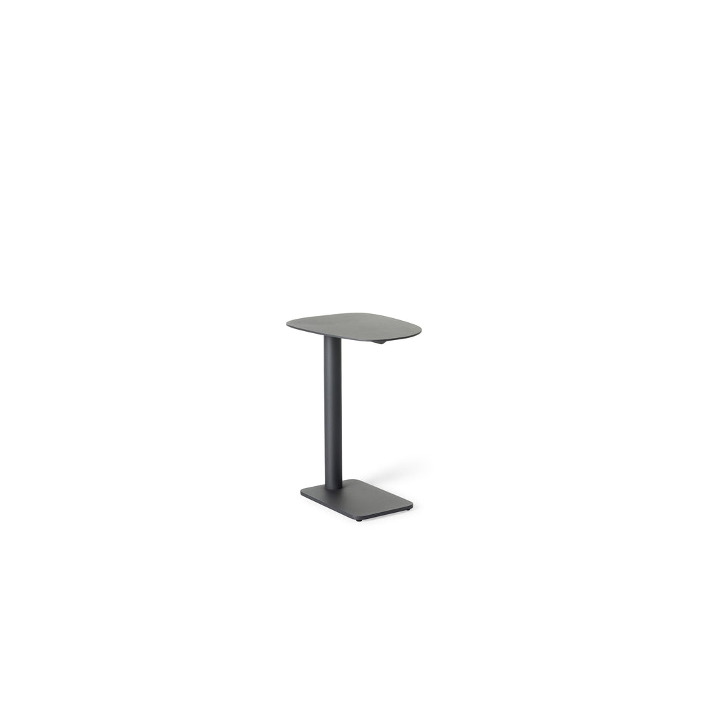 Venice C-Shape Side Table in Charcoal Aluminum