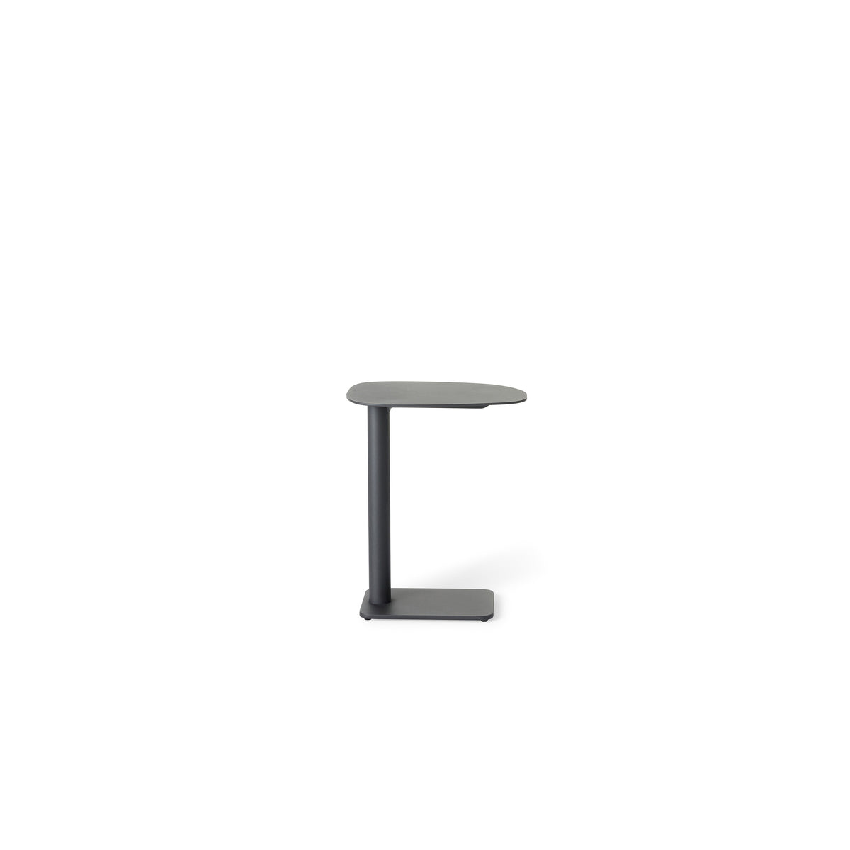 Venice C-Shape Side Table in Charcoal Aluminum