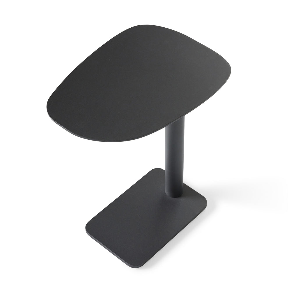 Venice C-Shape Side Table in Charcoal Aluminum