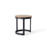 Ventura 18" Side Table in Charcoal Aluminum - Teak Top