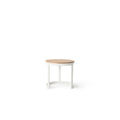 Ventura 18" Side Table in White - Teak Top