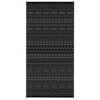 9' x 18' Reversible Outdoor Rug, Black Gray Geometric