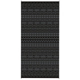 9' x 18' Reversible Outdoor Rug, Black Gray Geometric