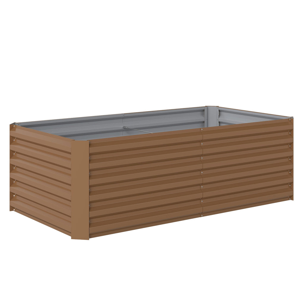 6' x 3' x 2' Galvanized Raised Garden Bed for Vegetables, Brown