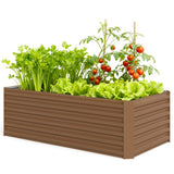 6' x 3' x 2' Galvanized Raised Garden Bed for Vegetables, Brown