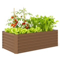 6' x 3' x 2' Galvanized Raised Garden Bed for Vegetables, Brown