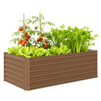 6' x 3' x 2' Galvanized Raised Garden Bed for Vegetables, Brown