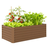 6' x 3' x 2' Galvanized Raised Garden Bed for Vegetables, Brown