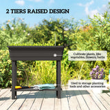 41L Self-Watering Raised Garden Bed with Lid and Shelf, Black