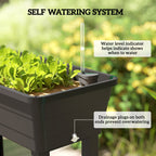 41L Self-Watering Raised Garden Bed with Lid and Shelf, Black
