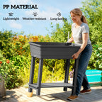 41L Self-Watering Raised Garden Bed with Lid and Shelf, Black